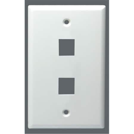 Keystone Midi Plate - 2 Port, White